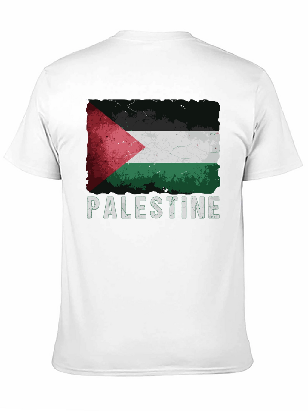 Palestine Flag Graphic Tee - Distressed Style