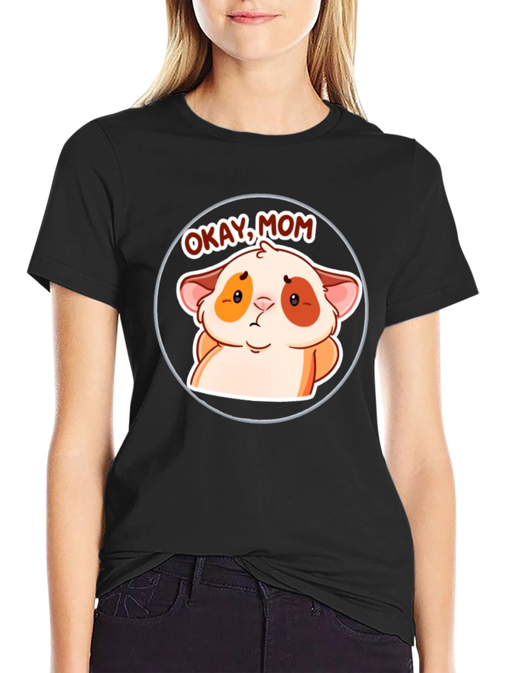 Okay Mom! Cute Hamster Cartoon T-Shirt