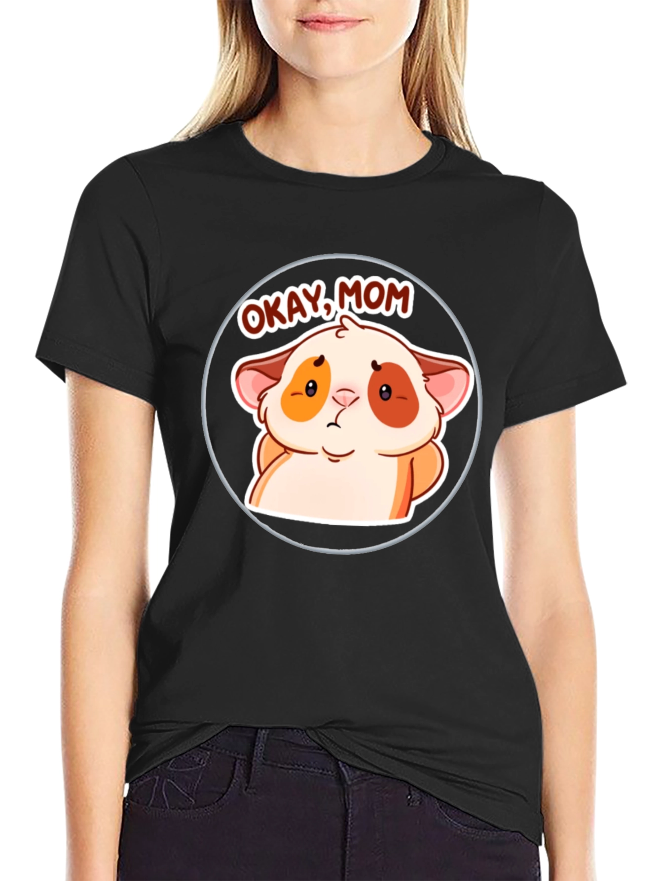 Okay Mom! Cute Hamster Cartoon T-Shirt