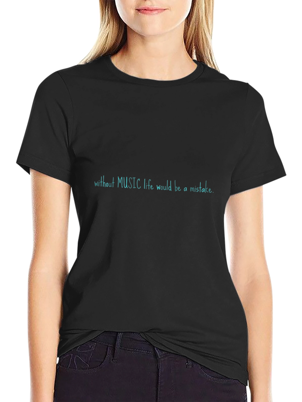 Music Lovers Tee - Without Music Life Black T-Shirt