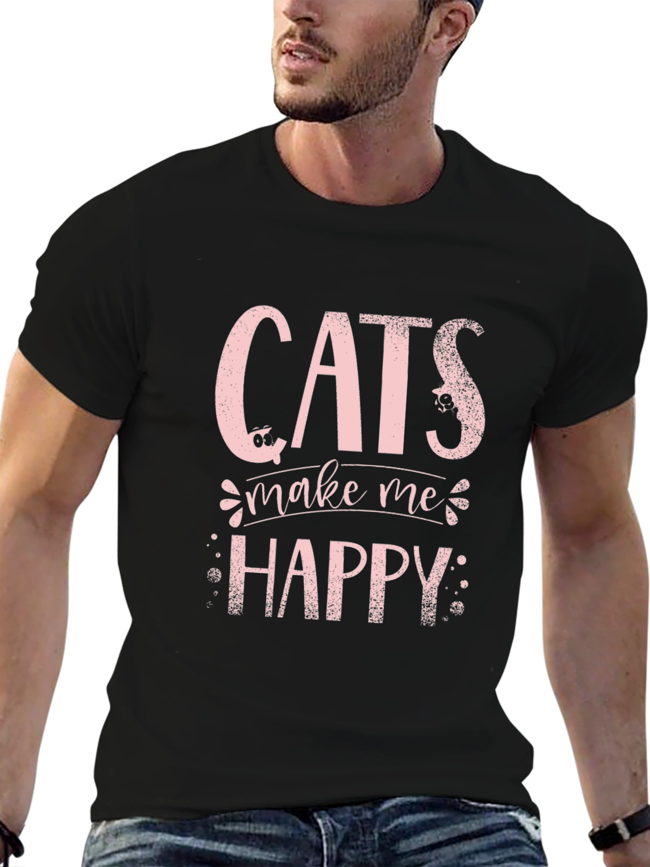 Cats Make Me Happy Graphic Tee