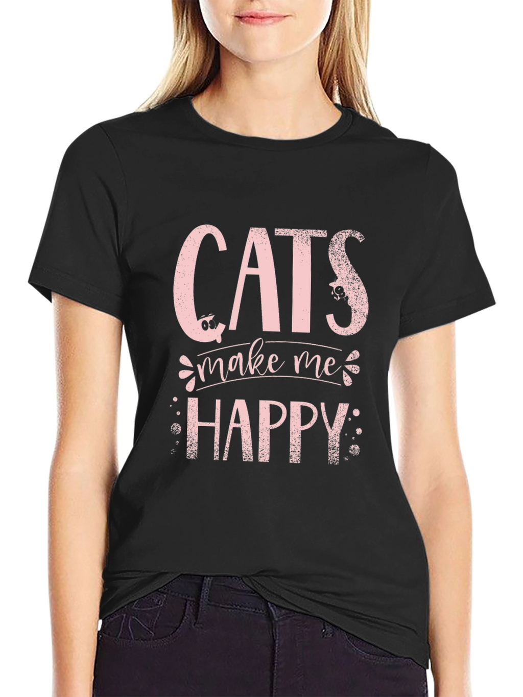 Cats Make Me Happy Graphic Tee