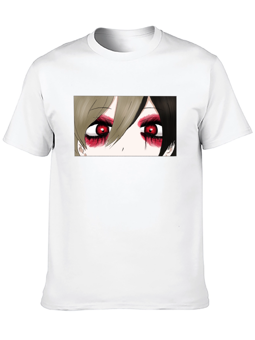Anime Eyes Black T-Shirt - Gothic Style