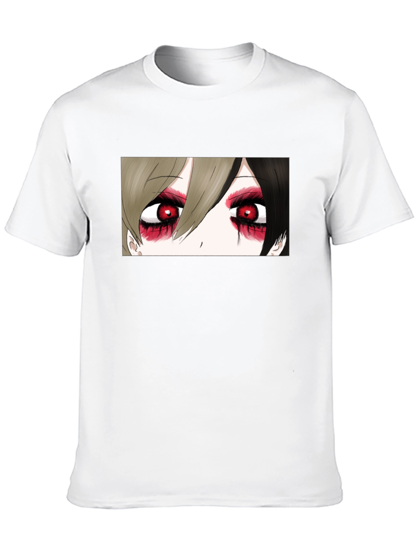 Anime Eyes Black T-Shirt - Gothic Style