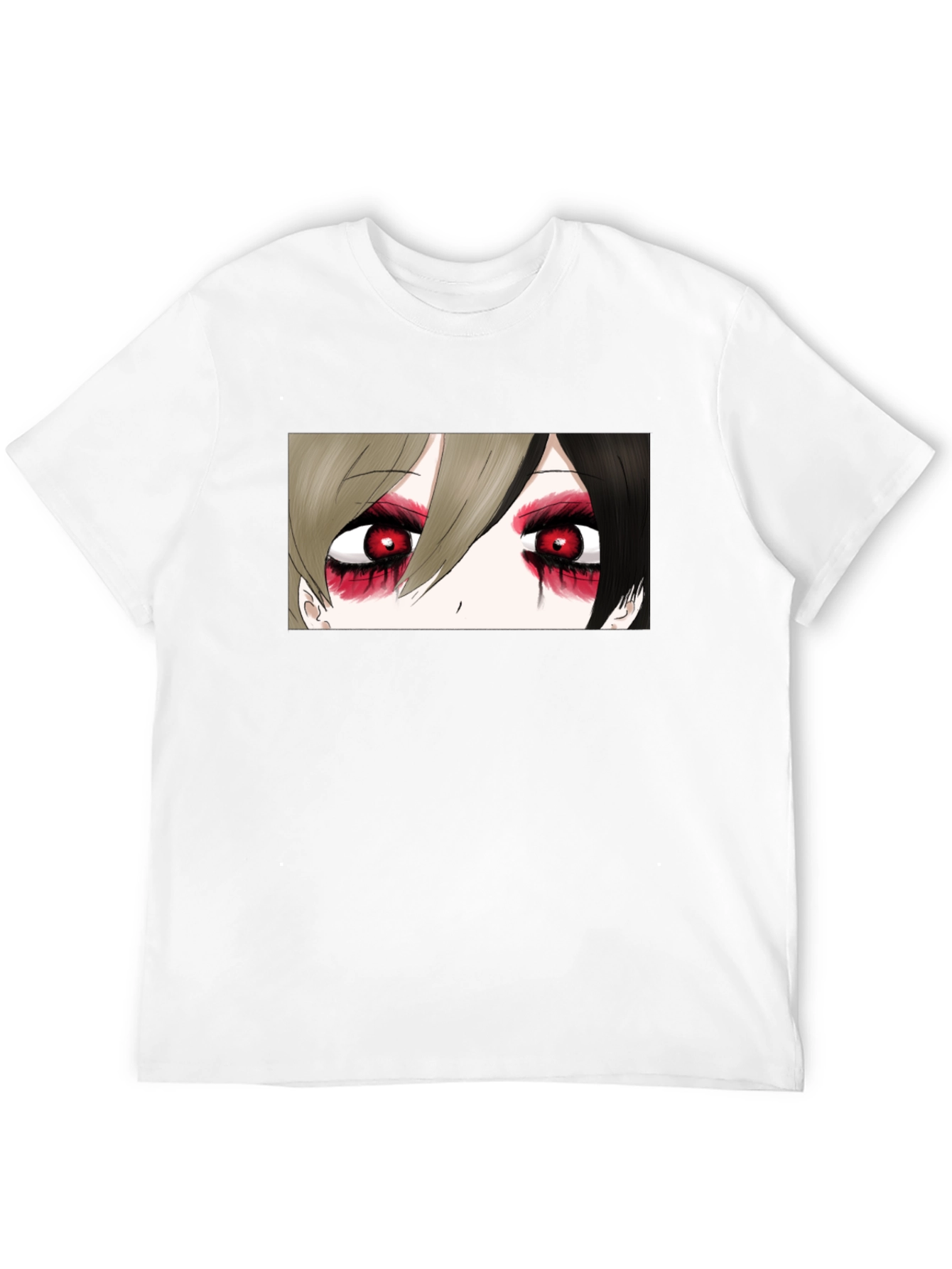 Anime Eyes Black T-Shirt - Gothic Style