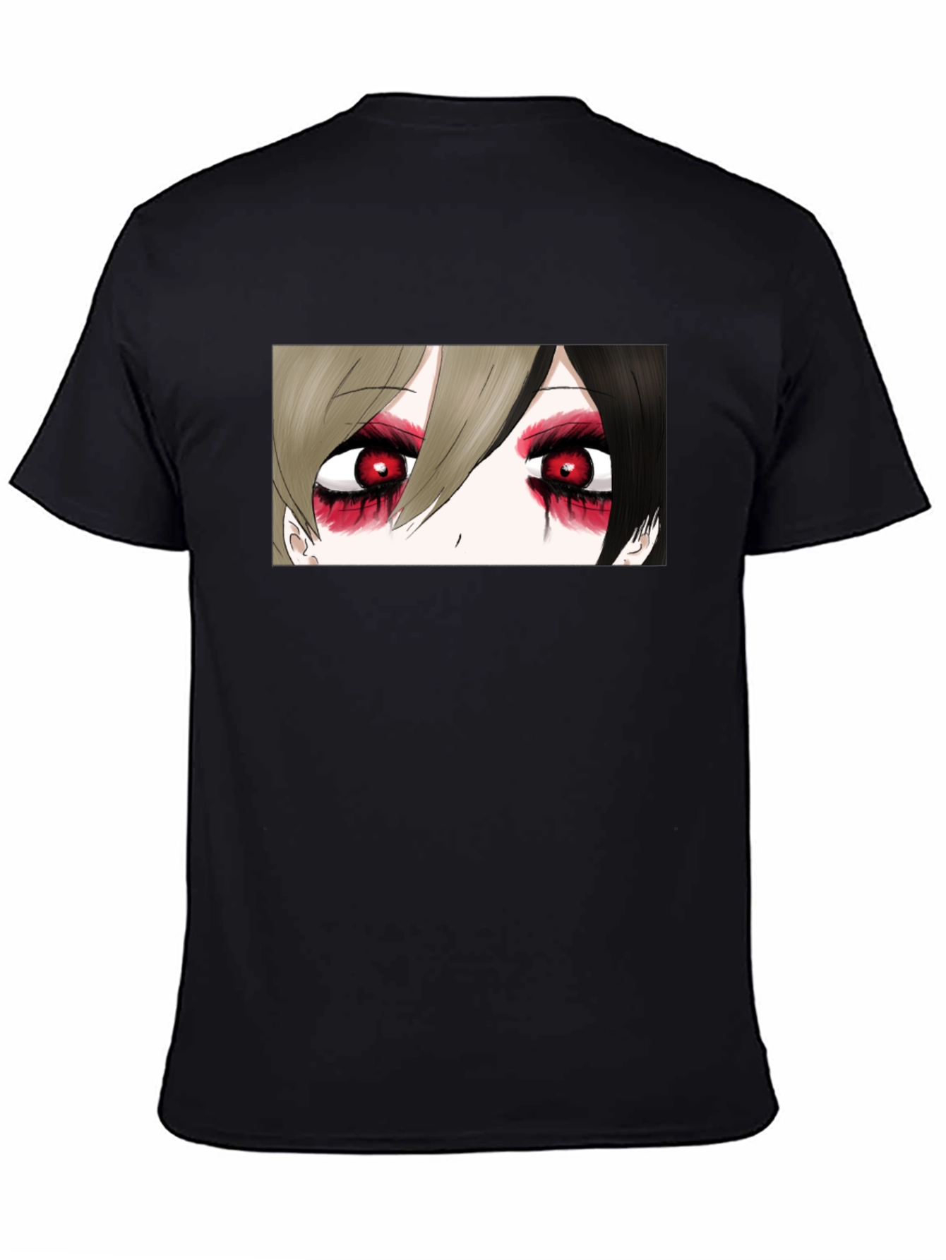 Anime Eyes Black T-Shirt - Gothic Style