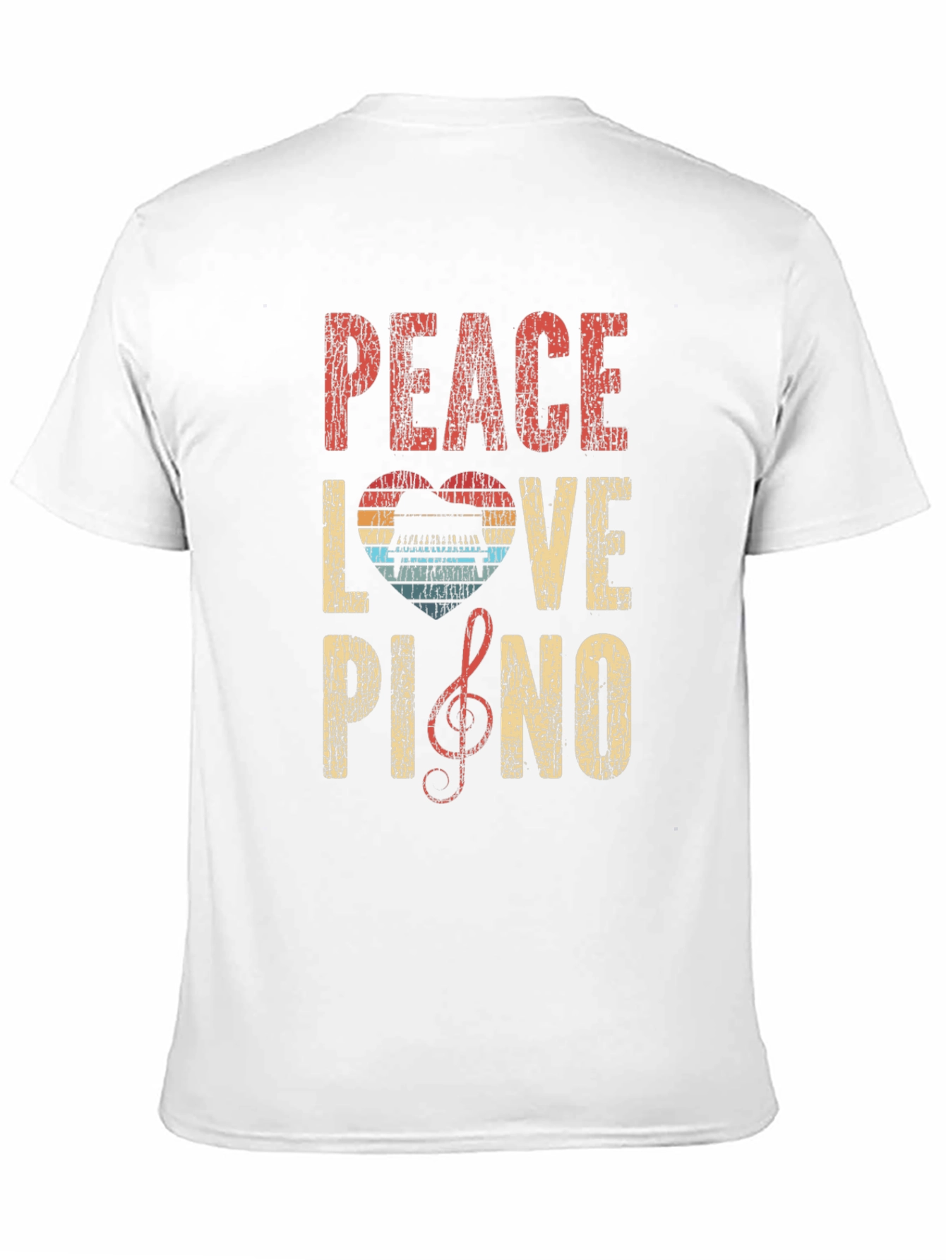 Peace Love Piano Graphic T-Shirt - Music Lover Tee
