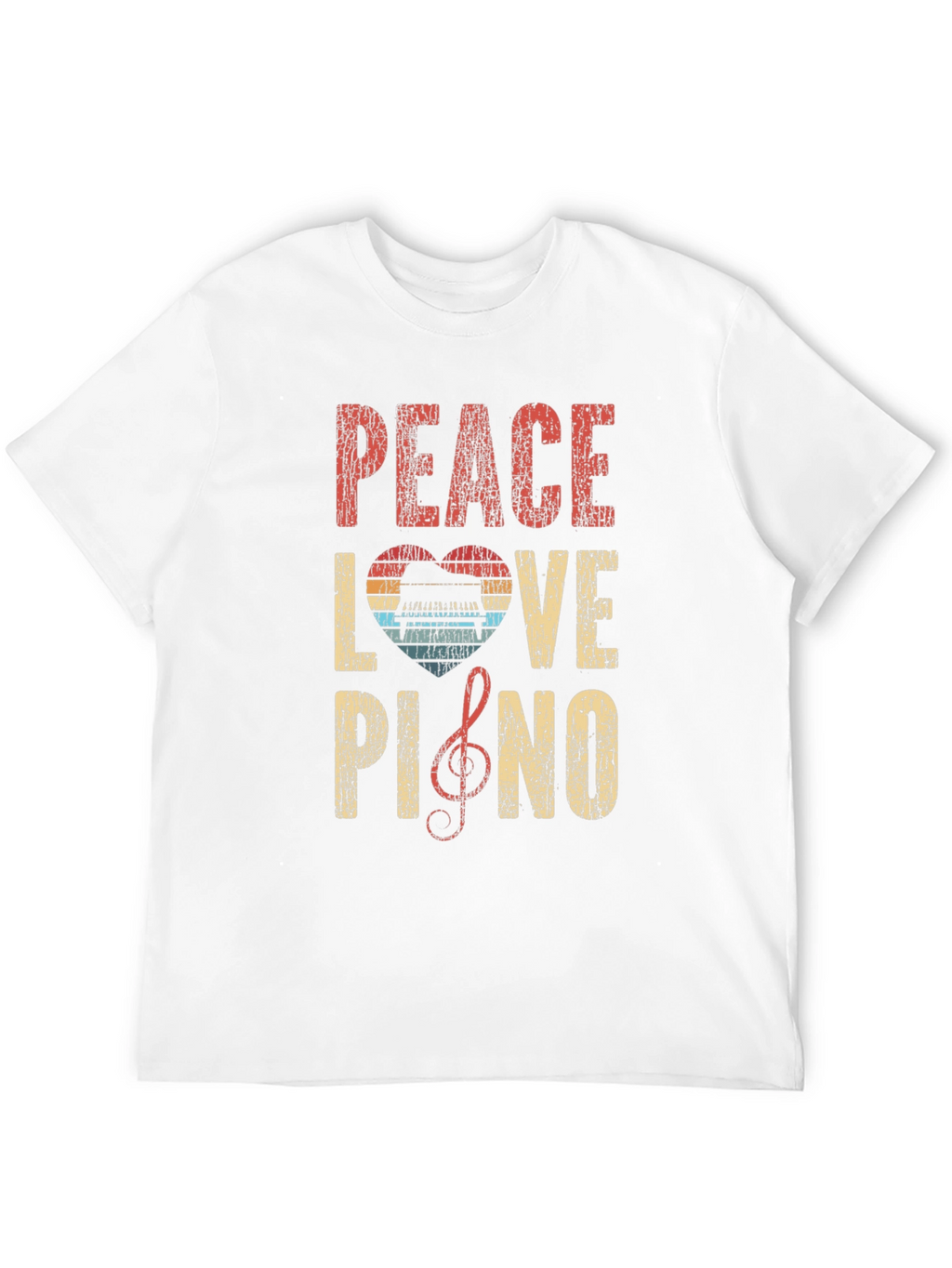 Peace Love Piano Graphic T-Shirt - Music Lover Tee