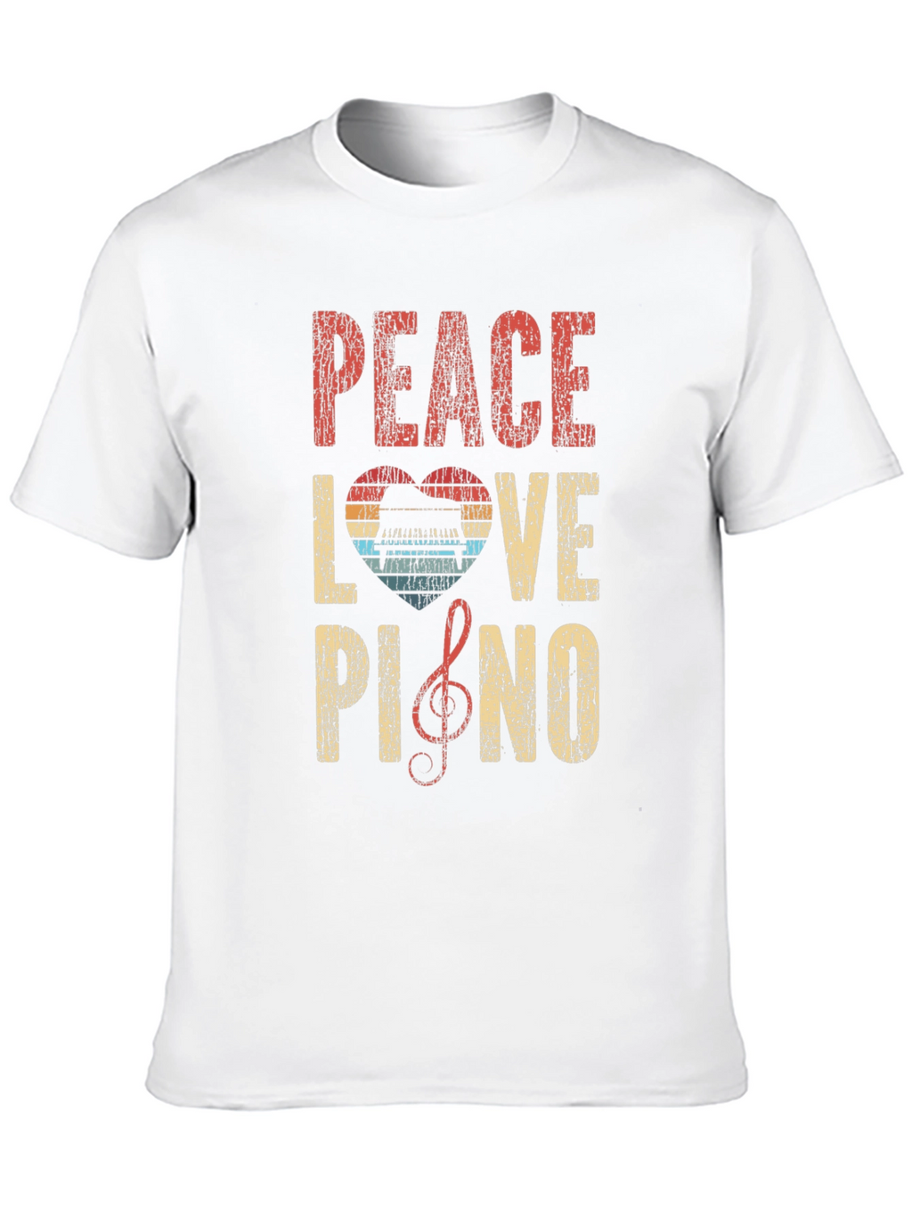 Peace Love Piano Graphic T-Shirt - Music Lover Tee