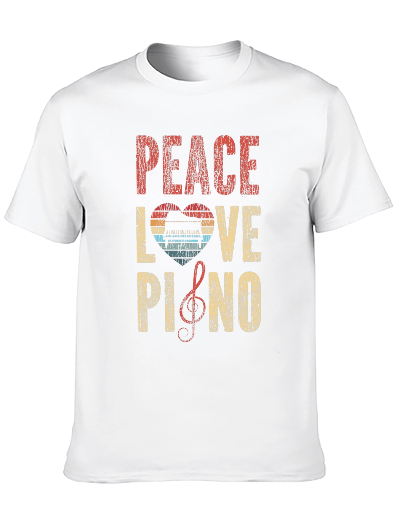 Peace Love Piano Graphic T-Shirt - Music Lover Tee