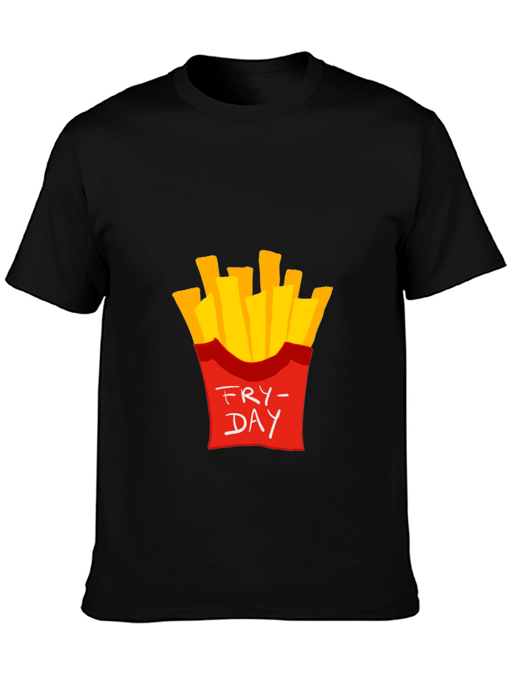 Fry-Day Graphic T-Shirt - Casual Black Tee