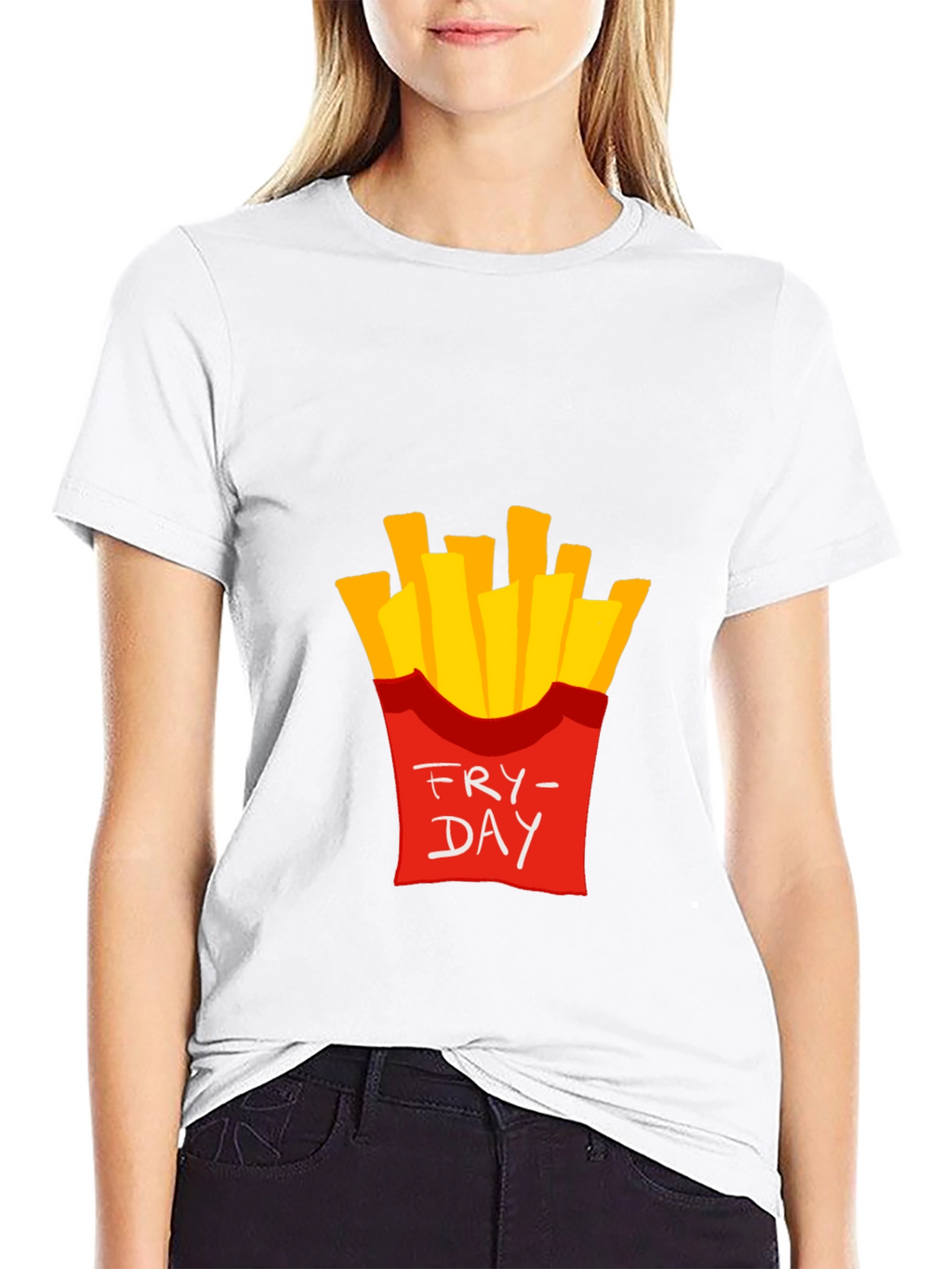 Fry-Day Graphic T-Shirt - Casual Black Tee