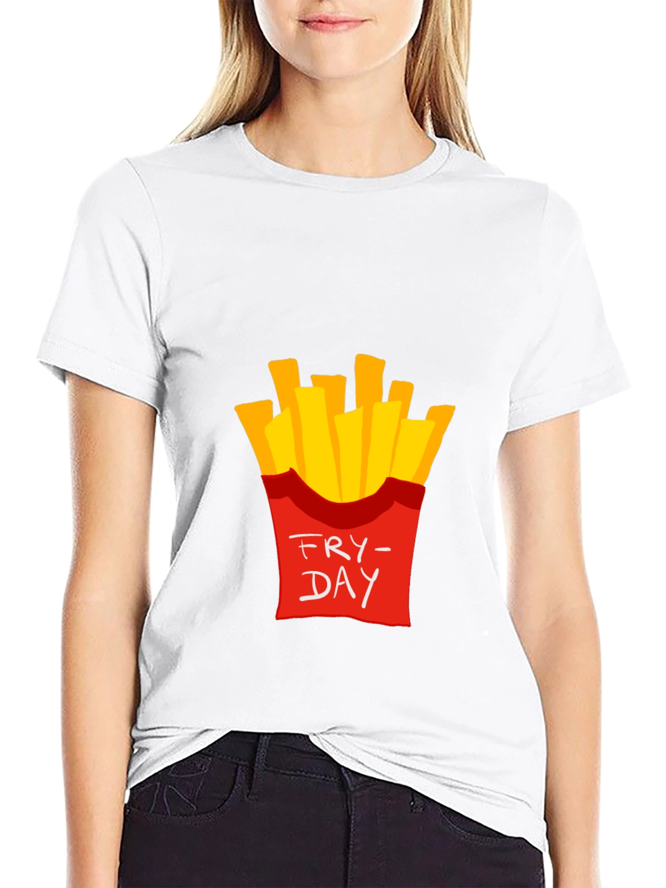 Fry-Day Graphic T-Shirt - Casual Black Tee