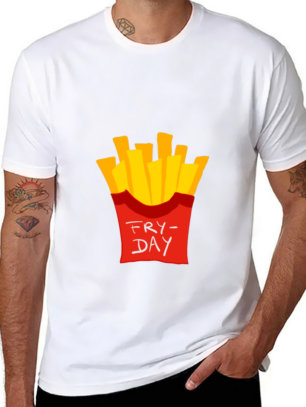 Fry-Day Graphic T-Shirt - Casual Black Tee