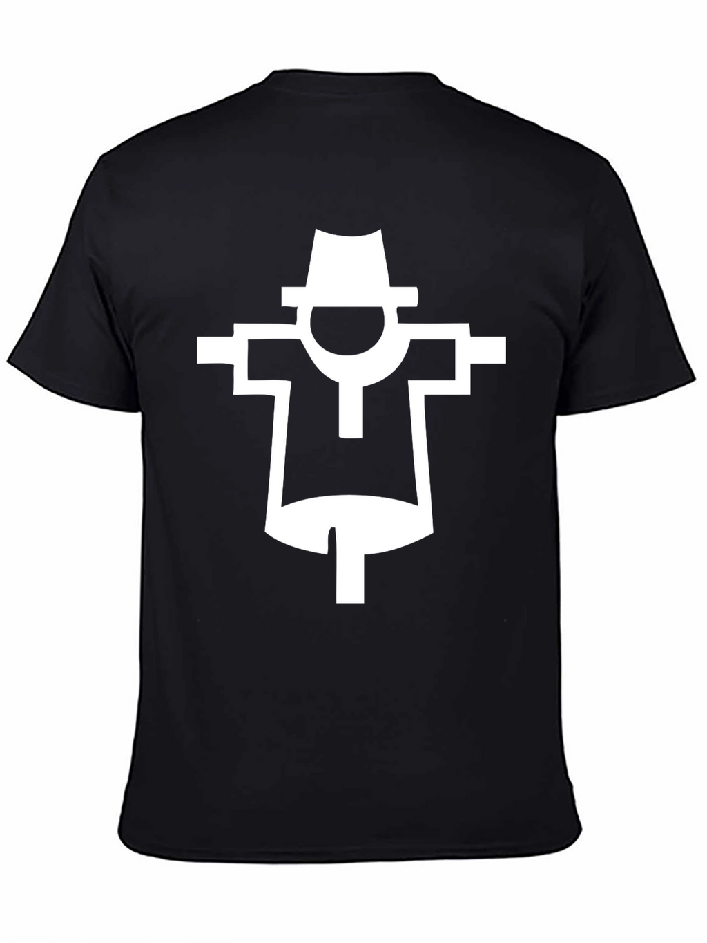 Stylized Scarecrow Graphic T-Shirt - Black