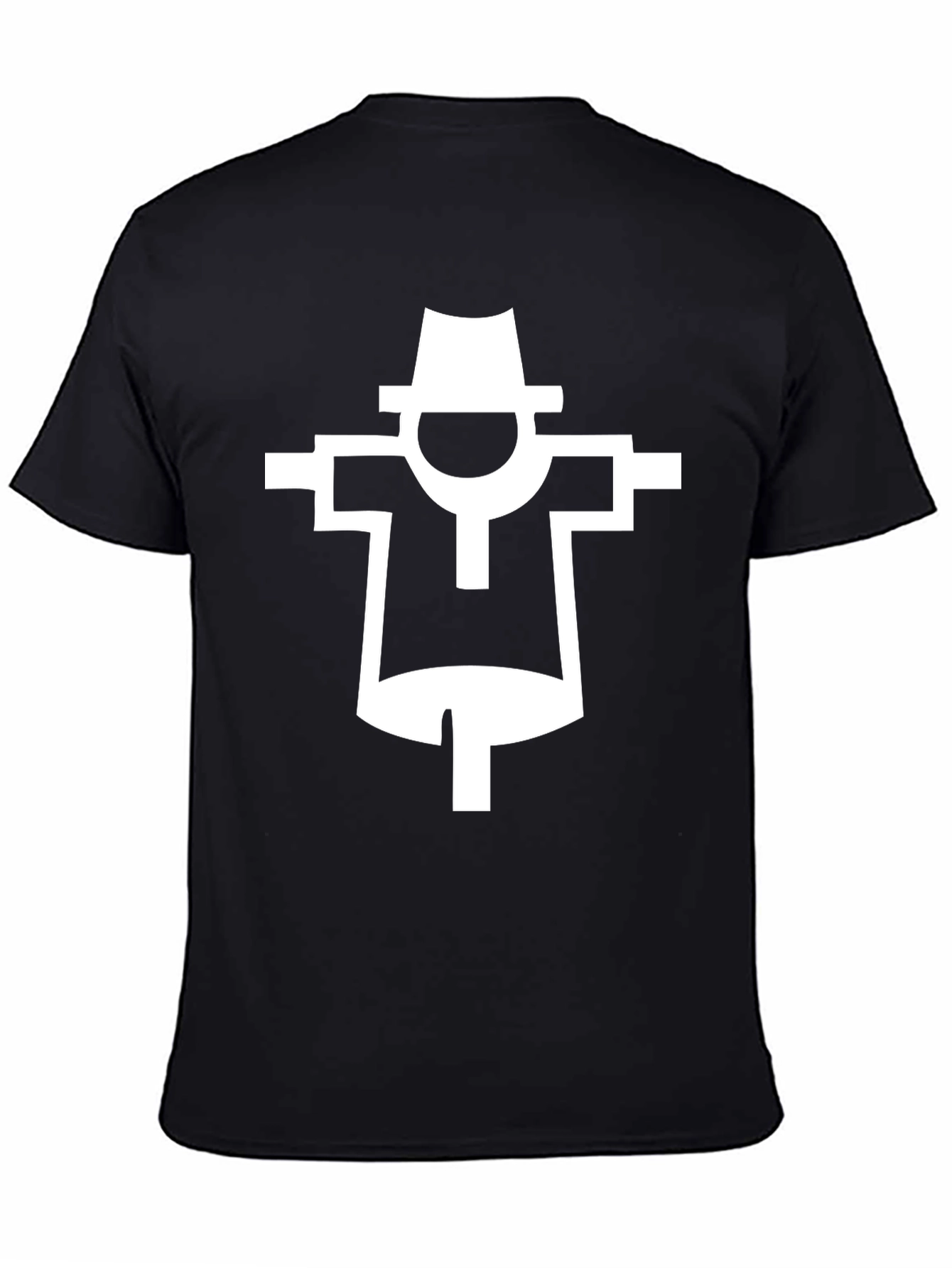 Stylized Scarecrow Graphic T-Shirt - Black