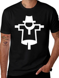 Stylized Scarecrow Graphic T-Shirt - Black