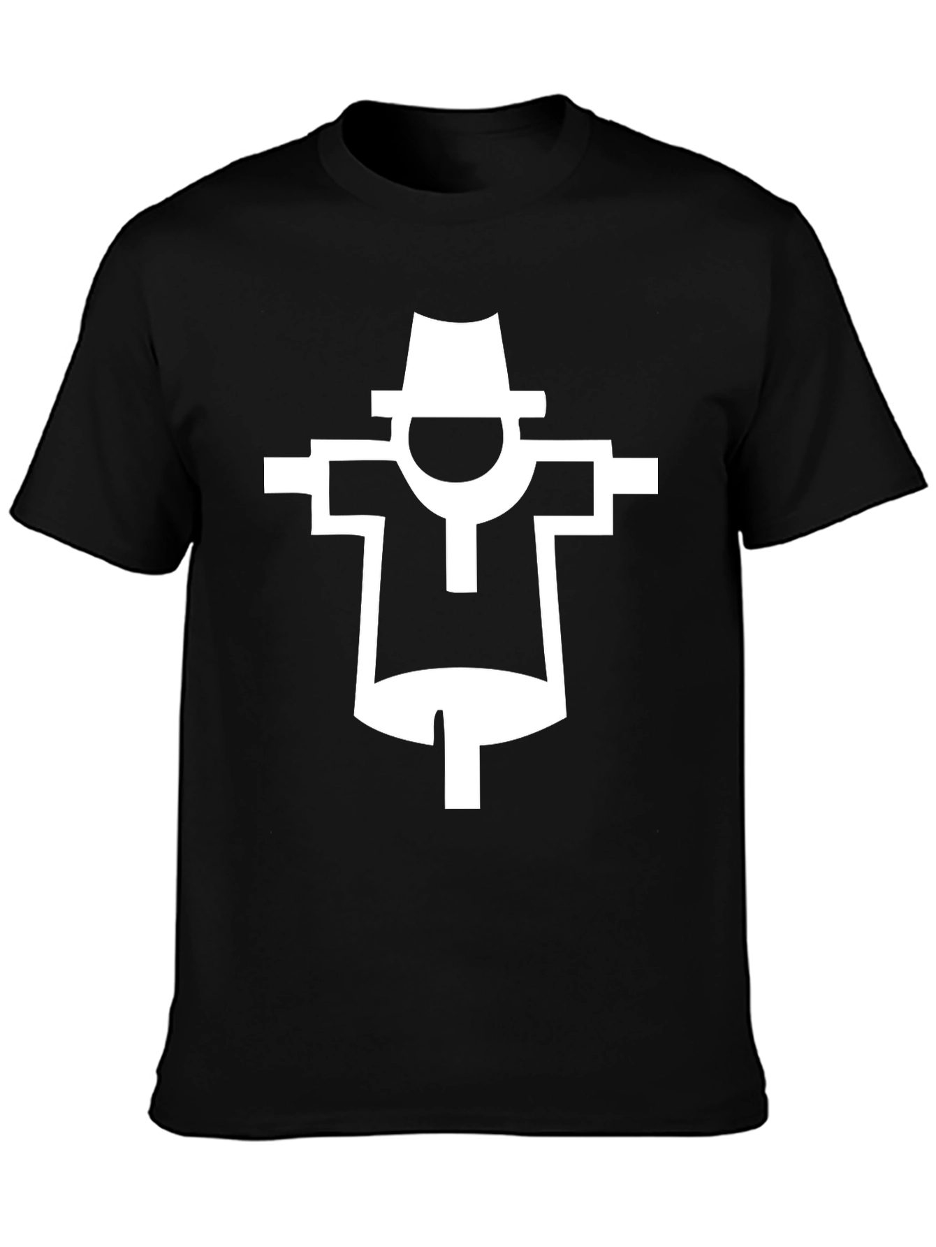 Stylized Scarecrow Graphic T-Shirt - Black