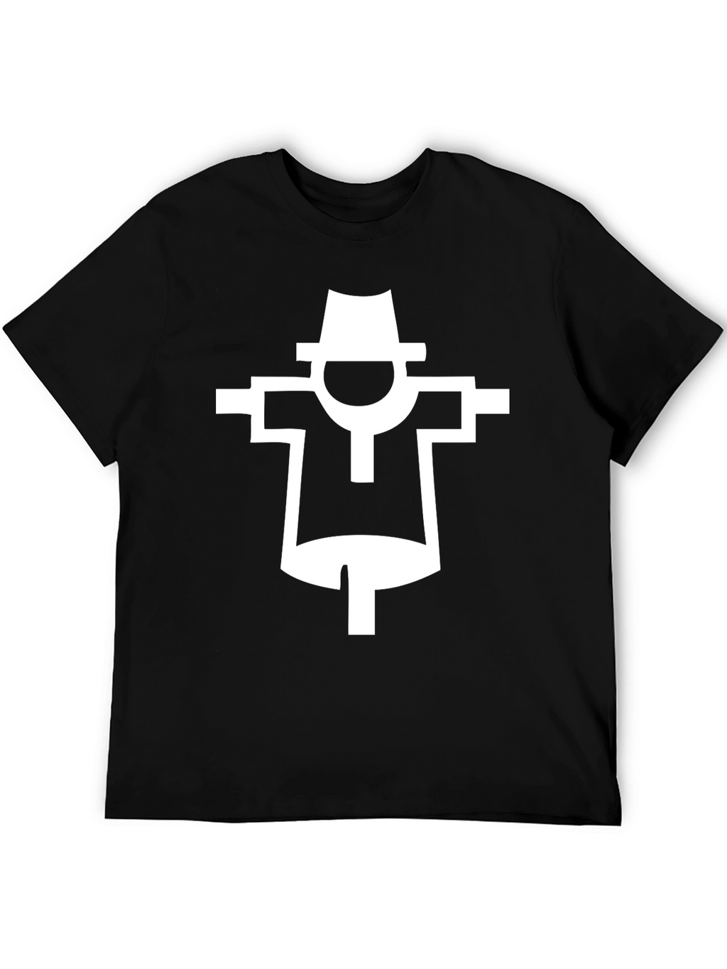 Stylized Scarecrow Graphic T-Shirt - Black