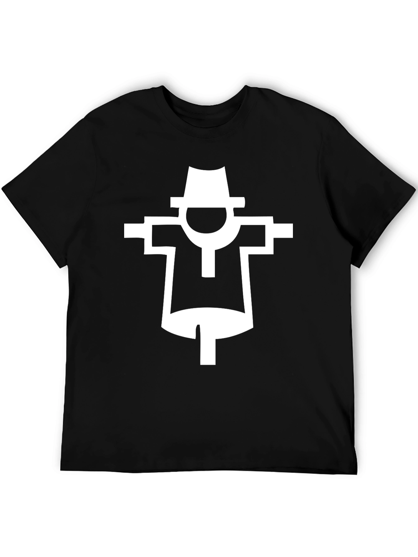 Stylized Scarecrow Graphic T-Shirt - Black