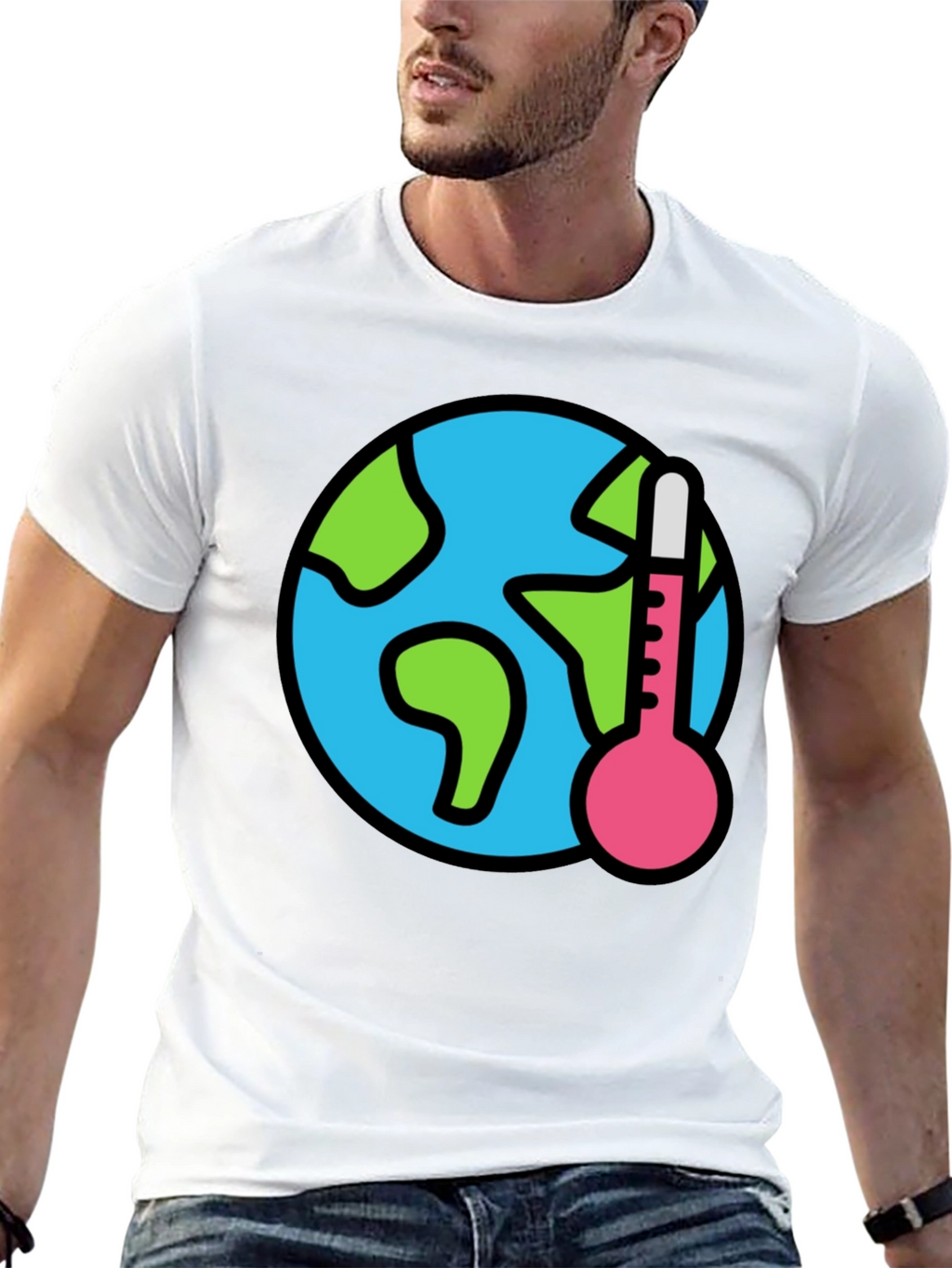 Global Warming Awareness Graphic Tee - Black Cotton