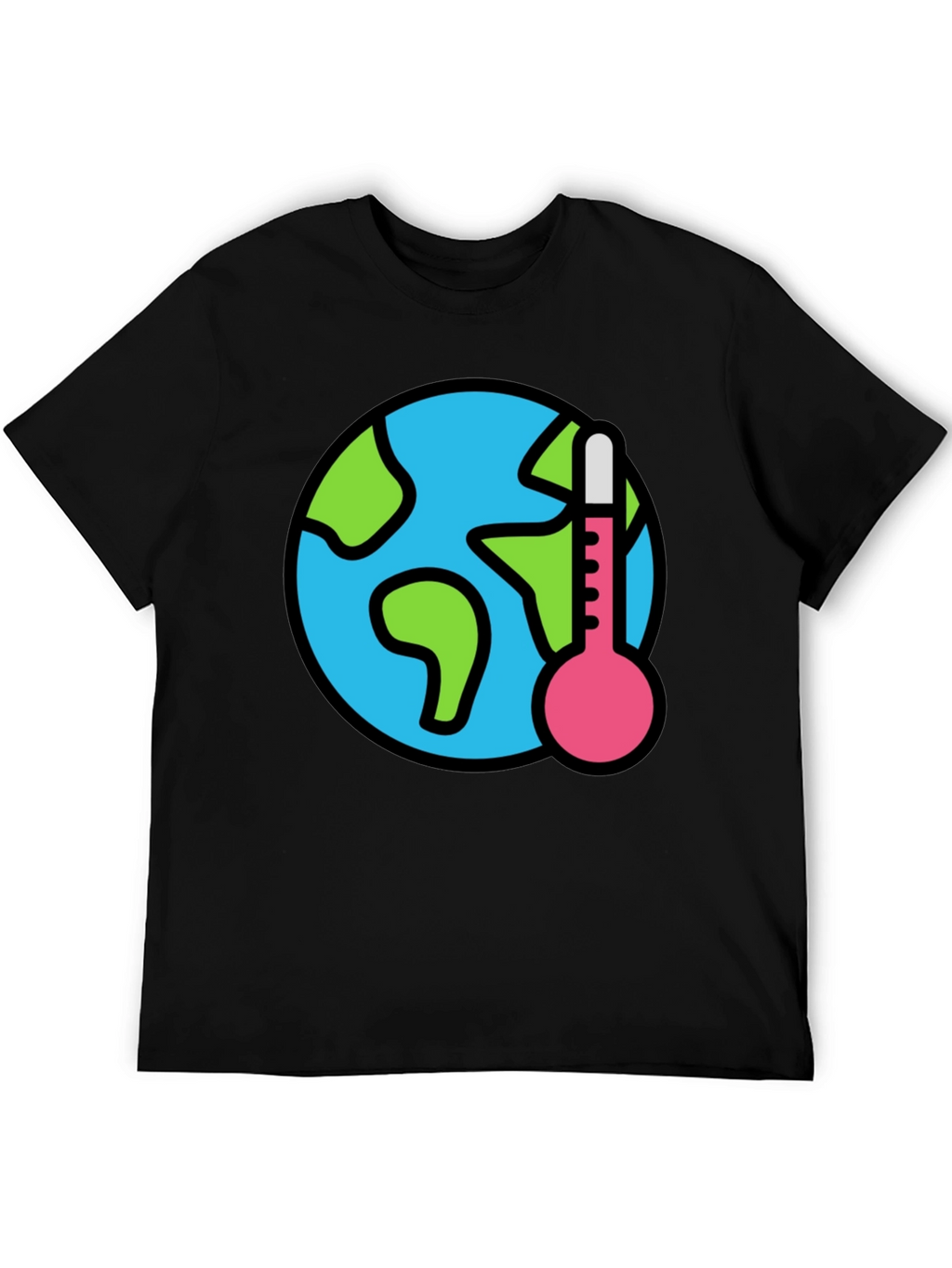 Global Warming Awareness Graphic Tee - Black Cotton