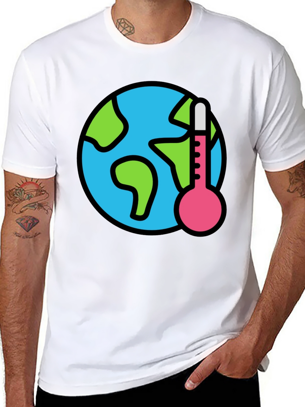 Global Warming Awareness Graphic Tee - Black Cotton