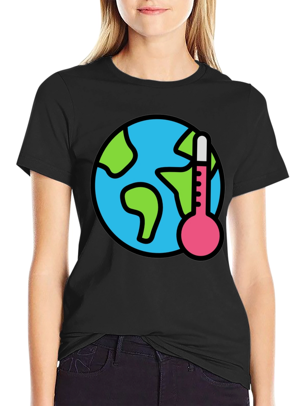 Global Warming Awareness Graphic Tee - Black Cotton