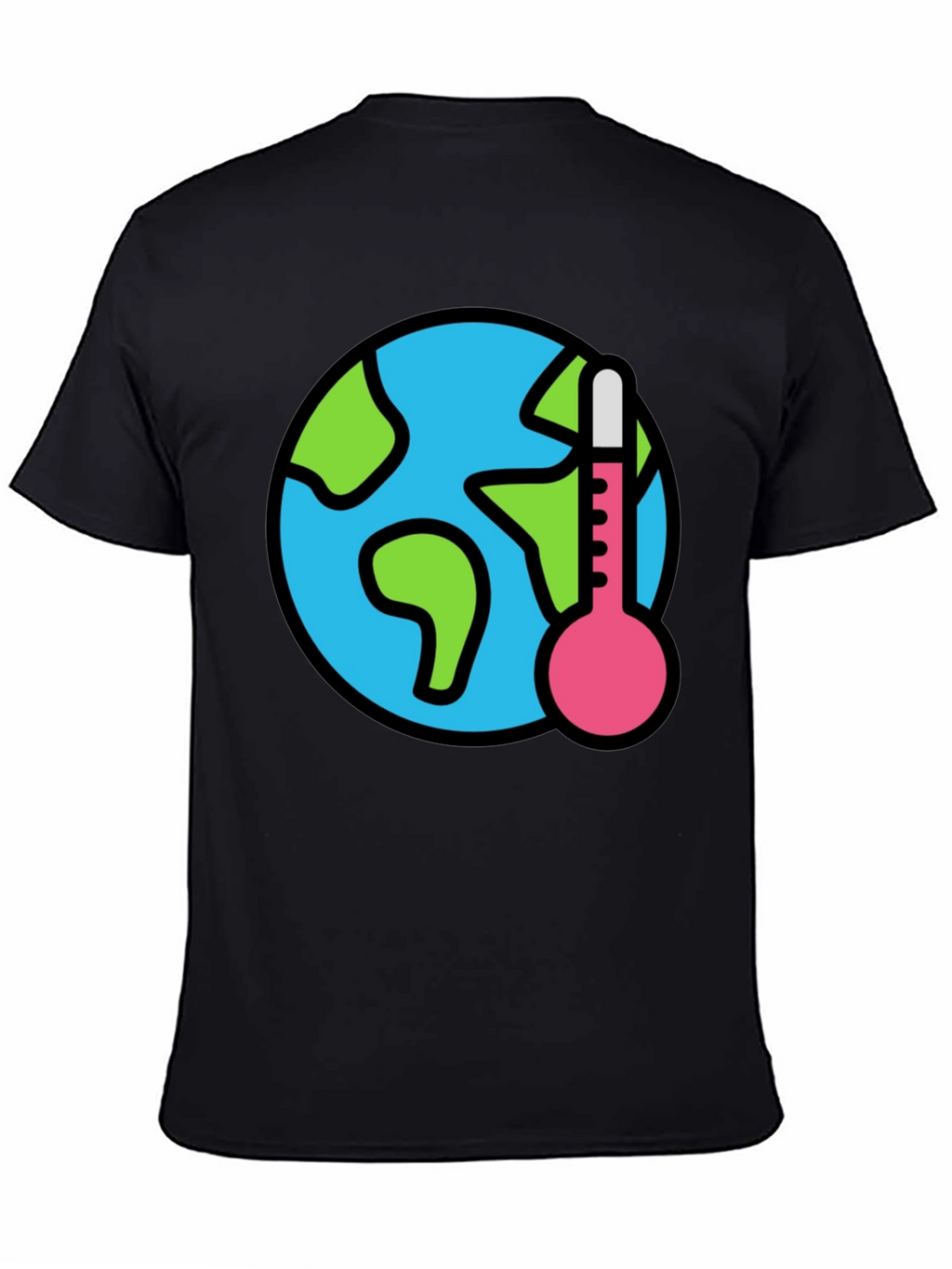 Global Warming Awareness Graphic Tee - Black Cotton
