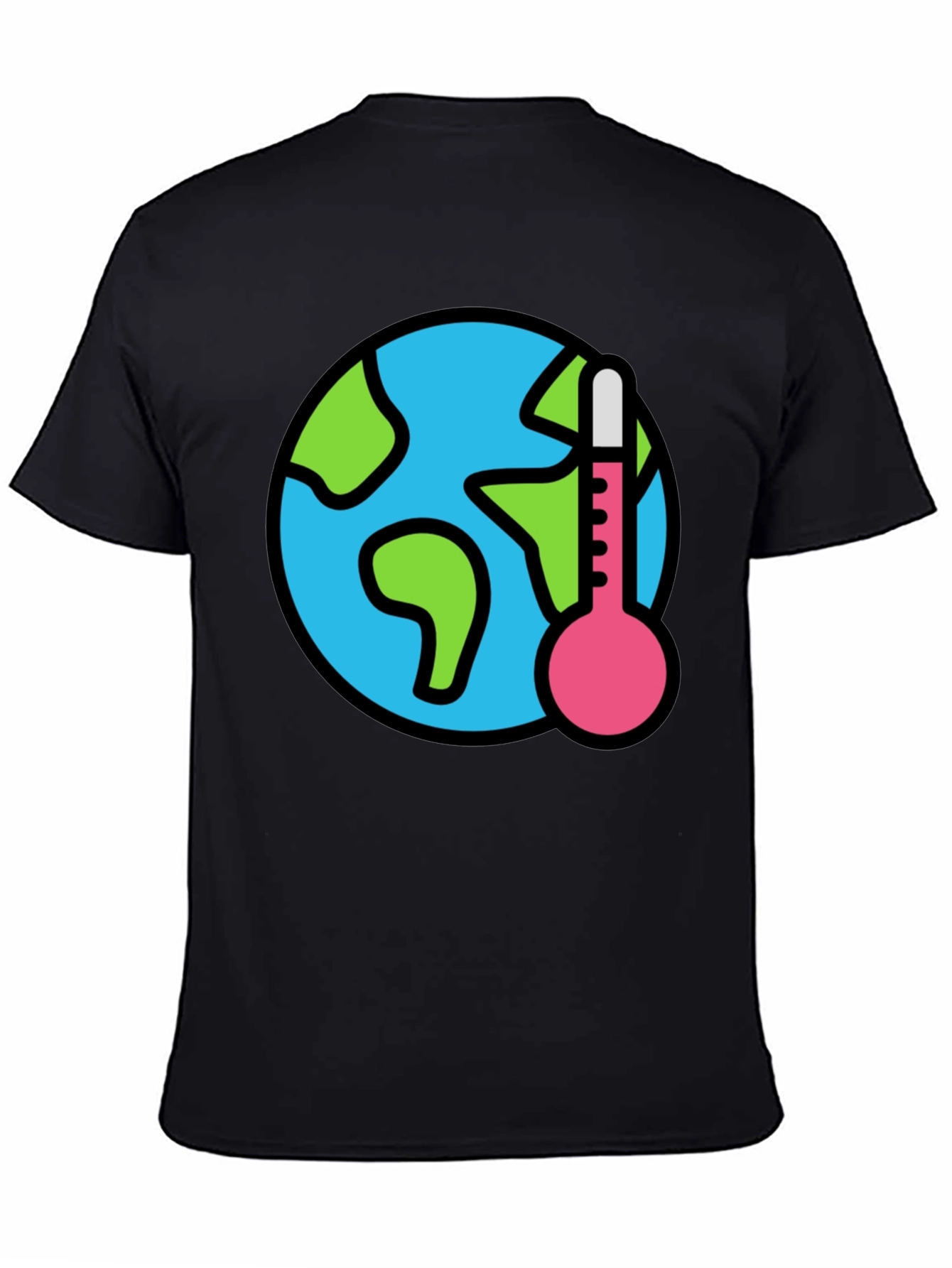 Global Warming Awareness Graphic Tee - Black Cotton