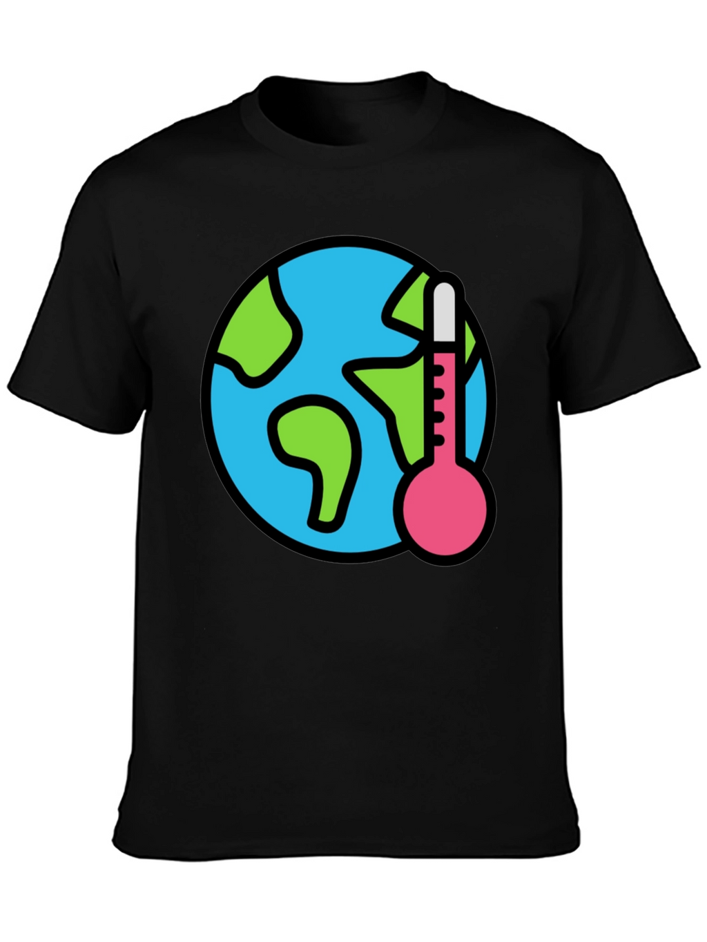 Global Warming Awareness Graphic Tee - Black Cotton