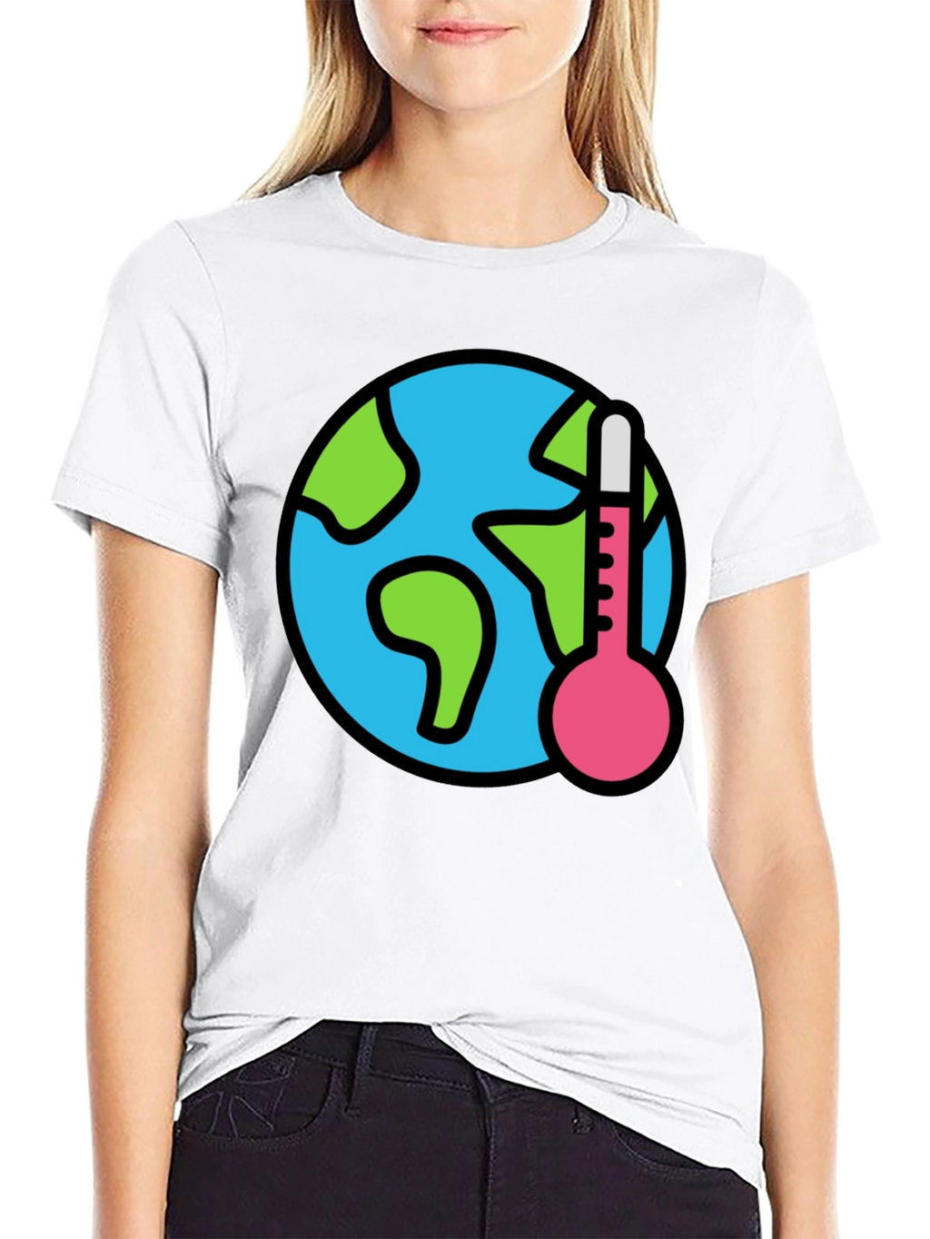 Global Warming Awareness Graphic Tee - Black Cotton