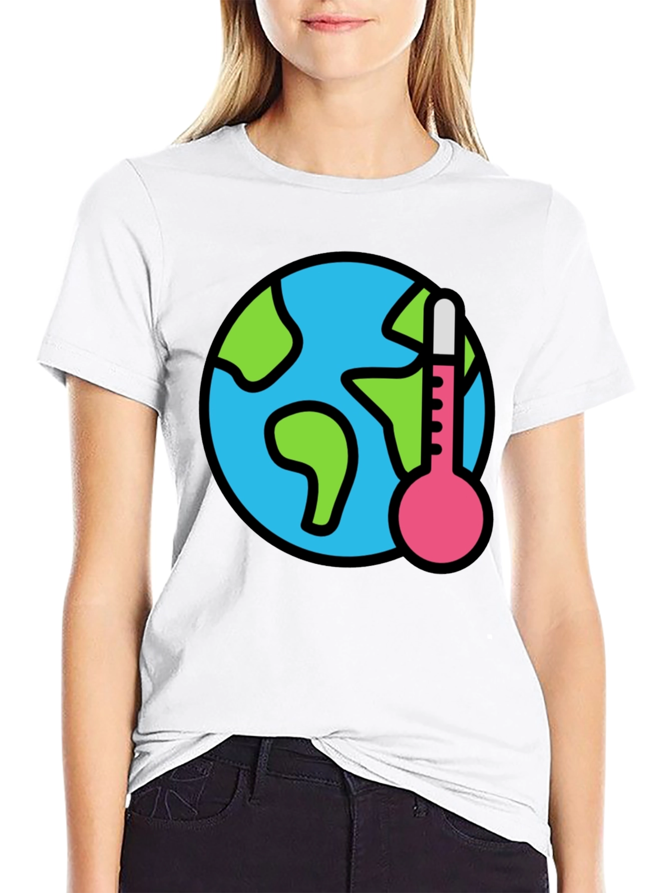 Global Warming Awareness Graphic Tee - Black Cotton