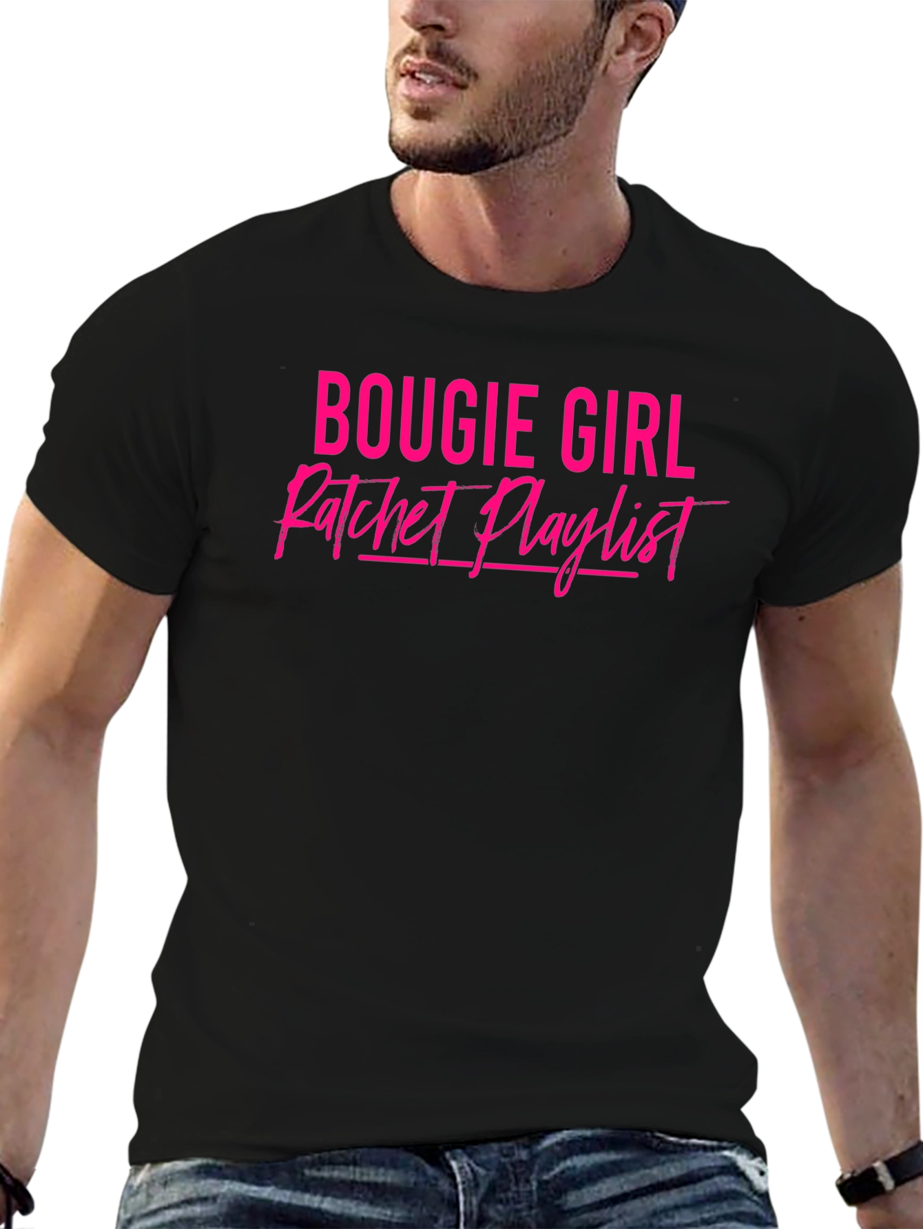 Bougie Girl Ratchet Playlist Black T-Shirt