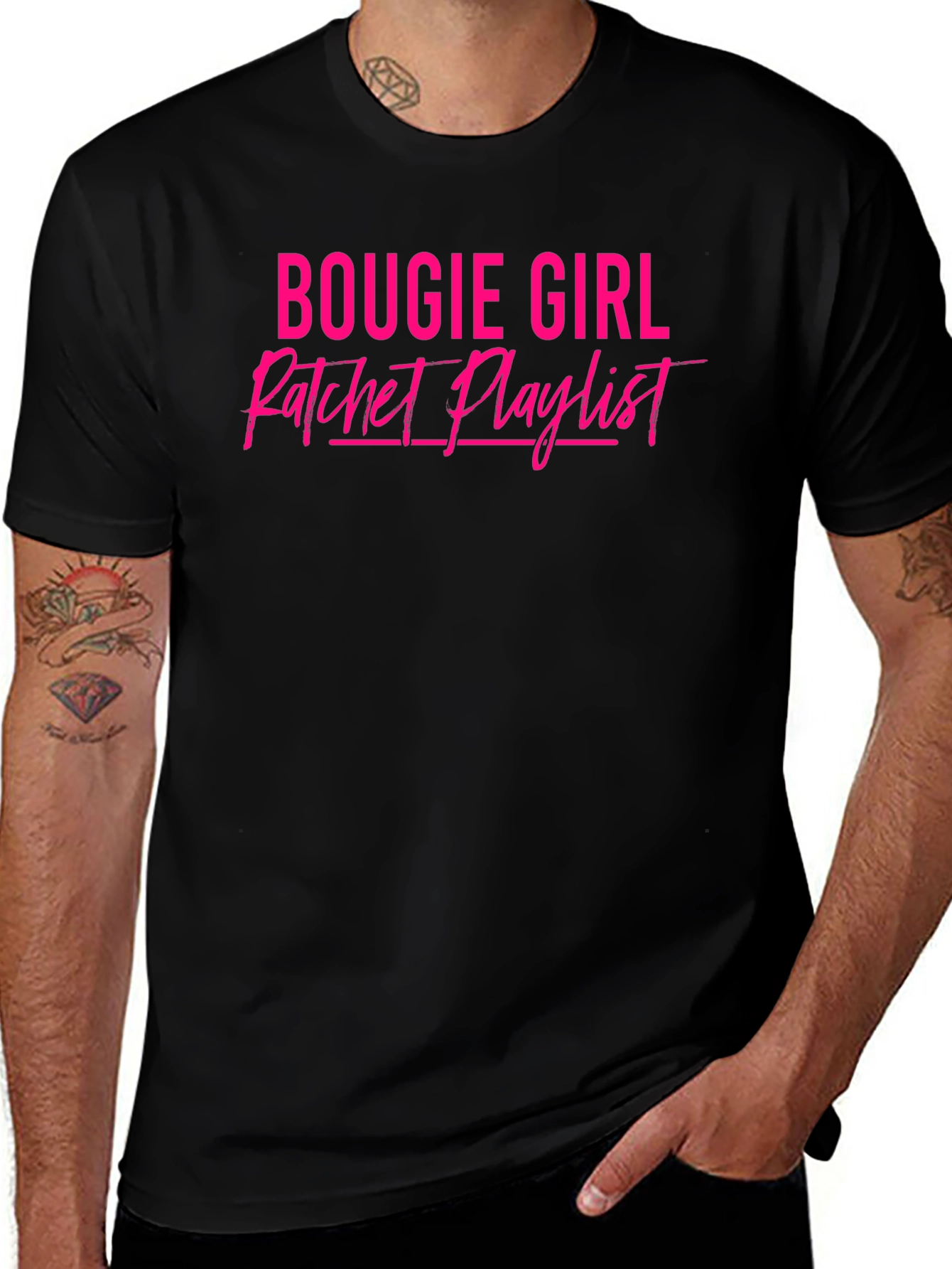 Bougie Girl Ratchet Playlist Black T-Shirt