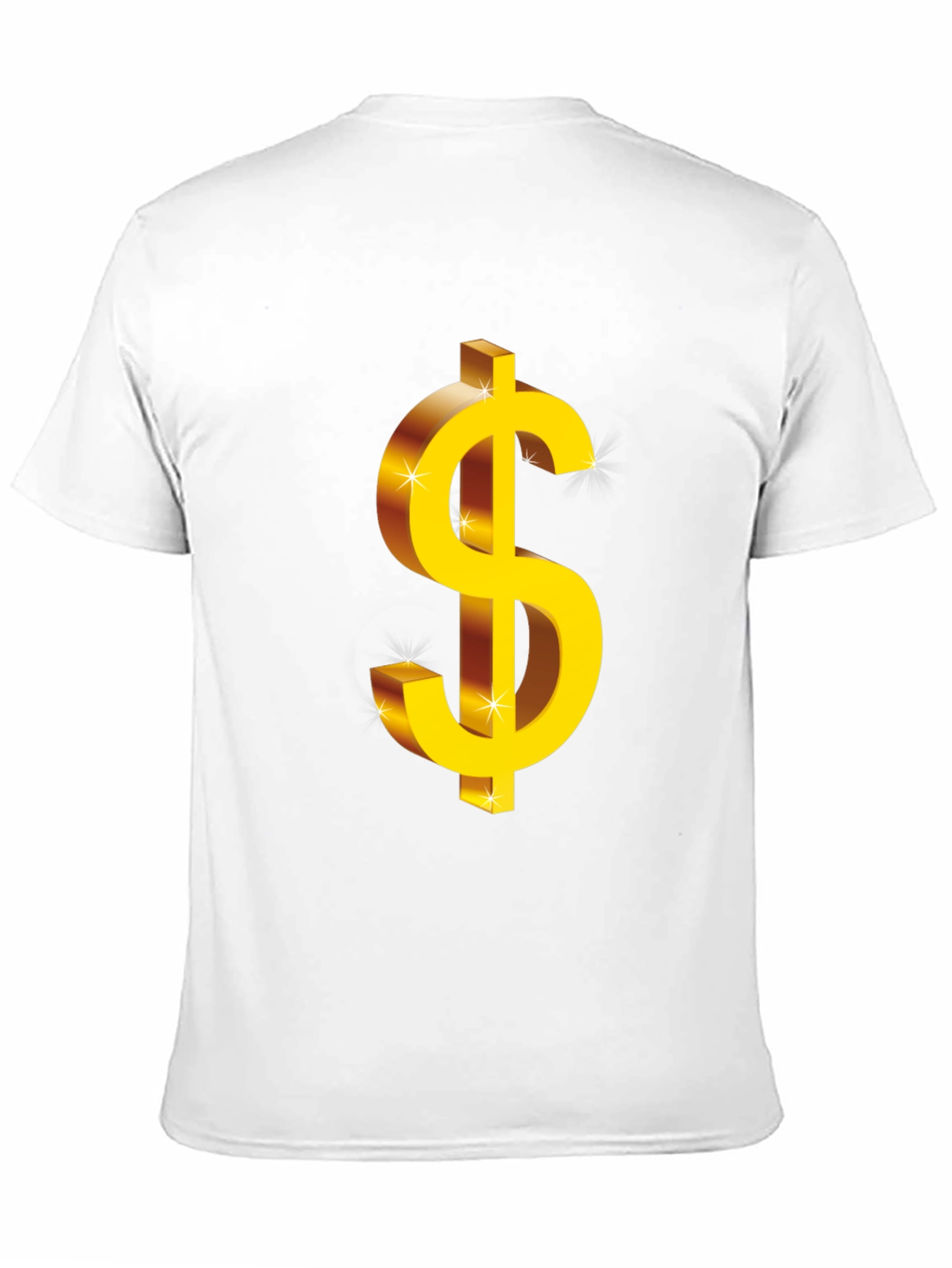 Bold Black T-Shirt with Gold Dollar Sign Graphic