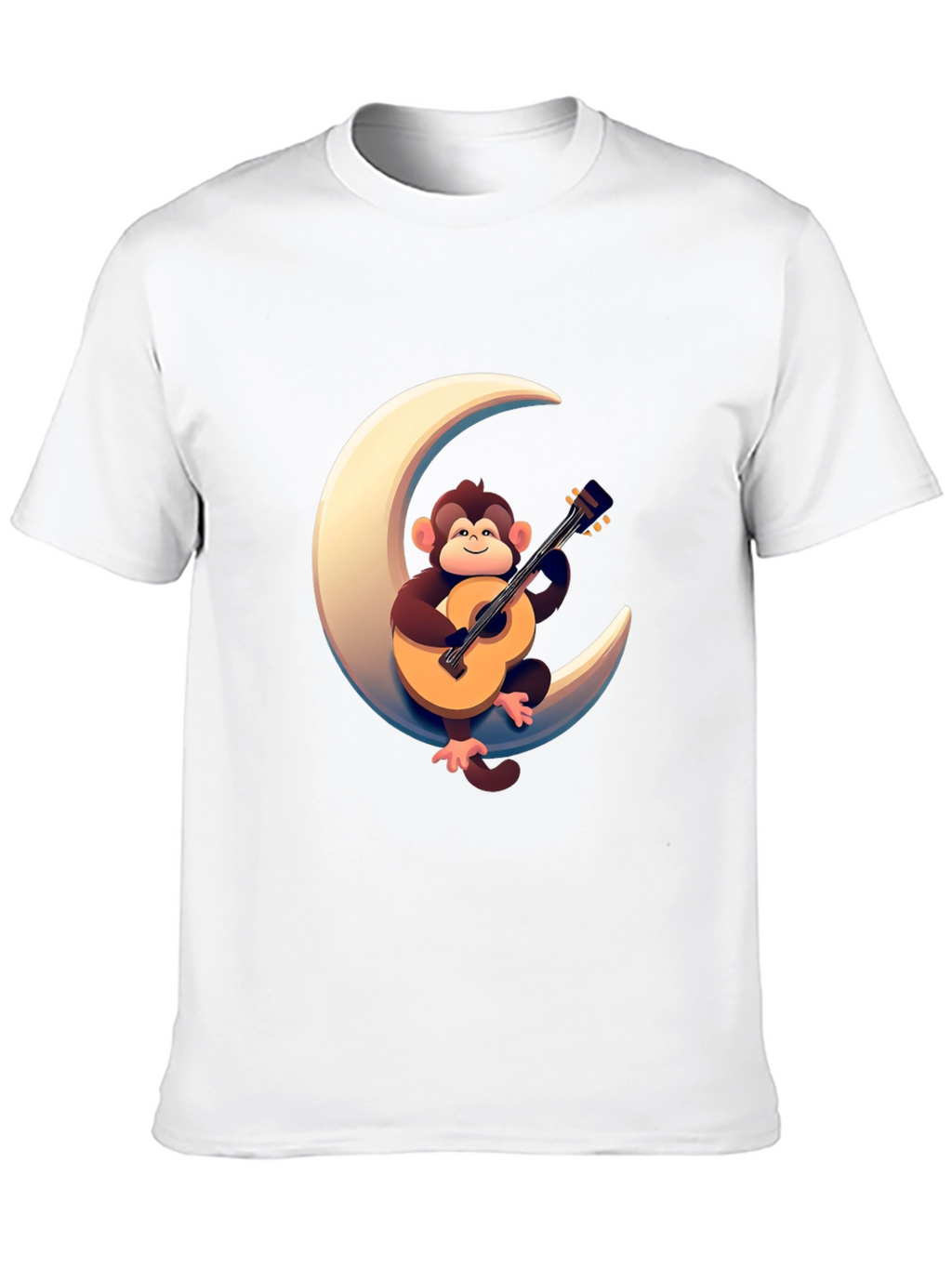 Monkey Guitar Moon Graphic Tee - Black T-Shirt