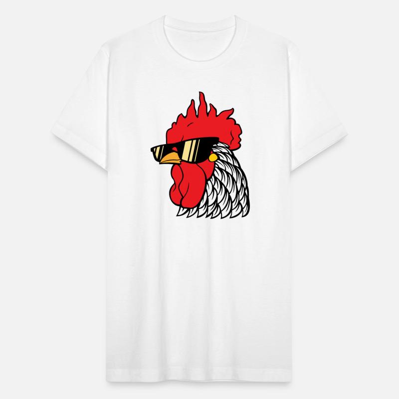 Rooster head with sunglasses