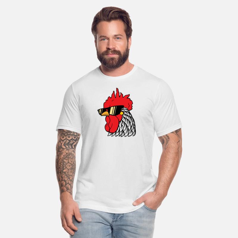 Rooster head with sunglasses