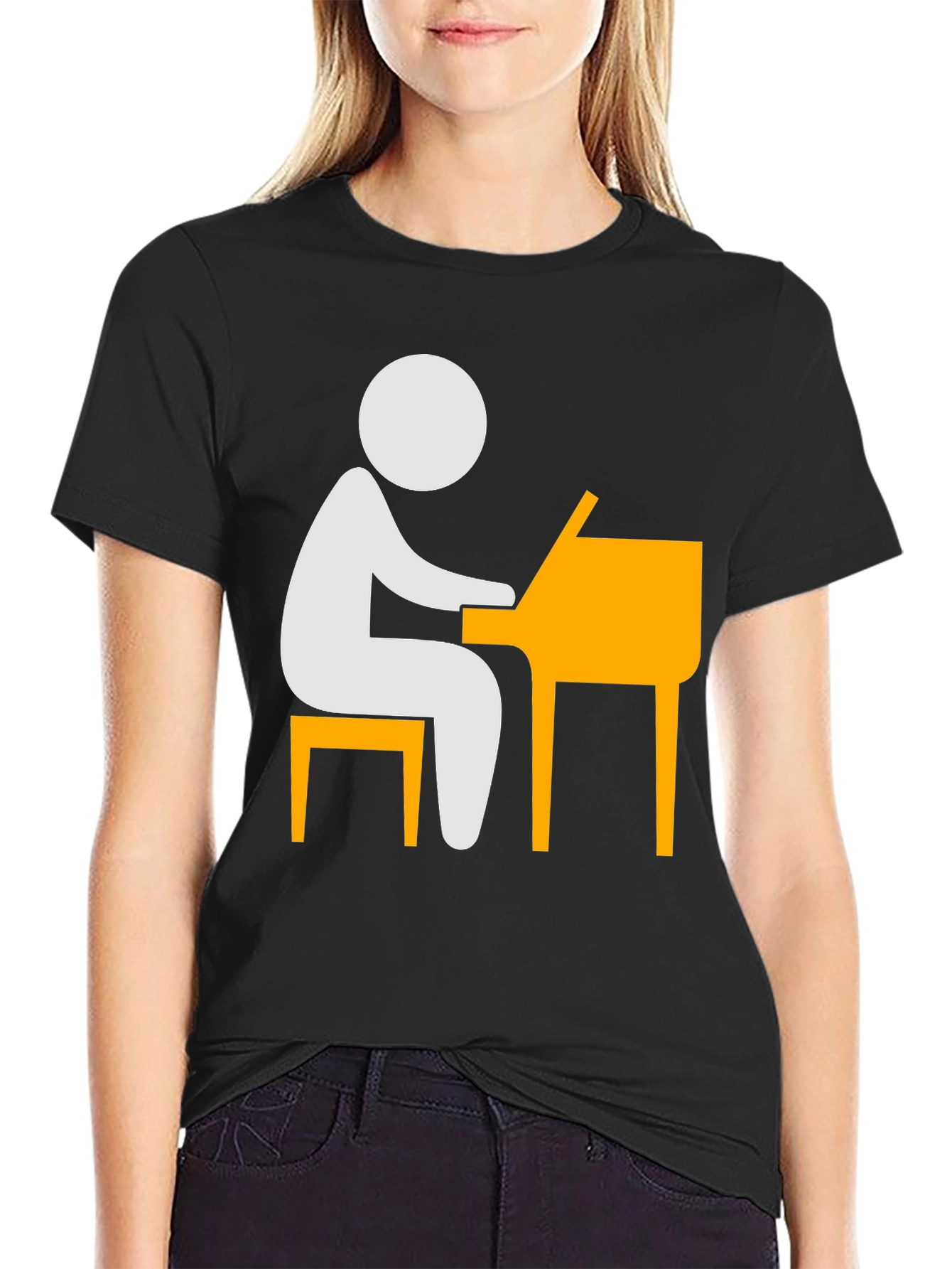 Piano Player T-Shirt - Stick Figure Musician Tee