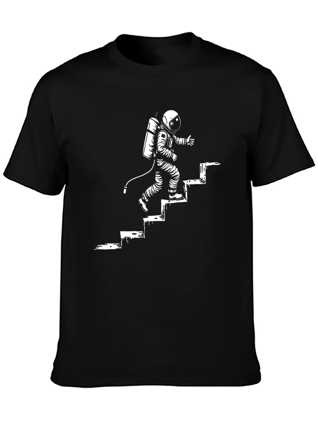 Astronaut Climbing Steps Graphic T-Shirt