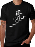 Astronaut Climbing Steps Graphic T-Shirt