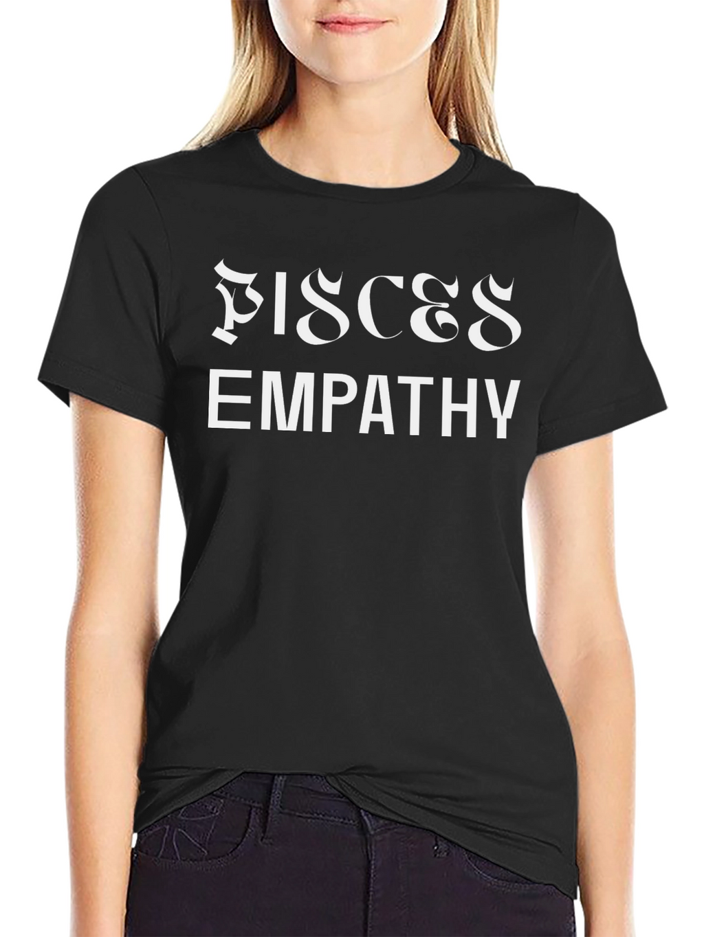 Pisces Empathy Black Graphic T-Shirt