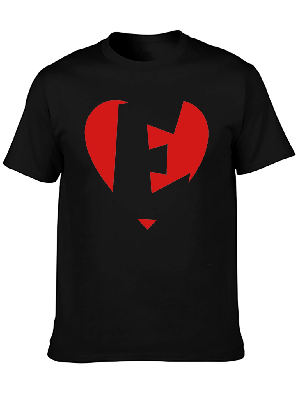 Red Heart Arrow Black T-Shirt