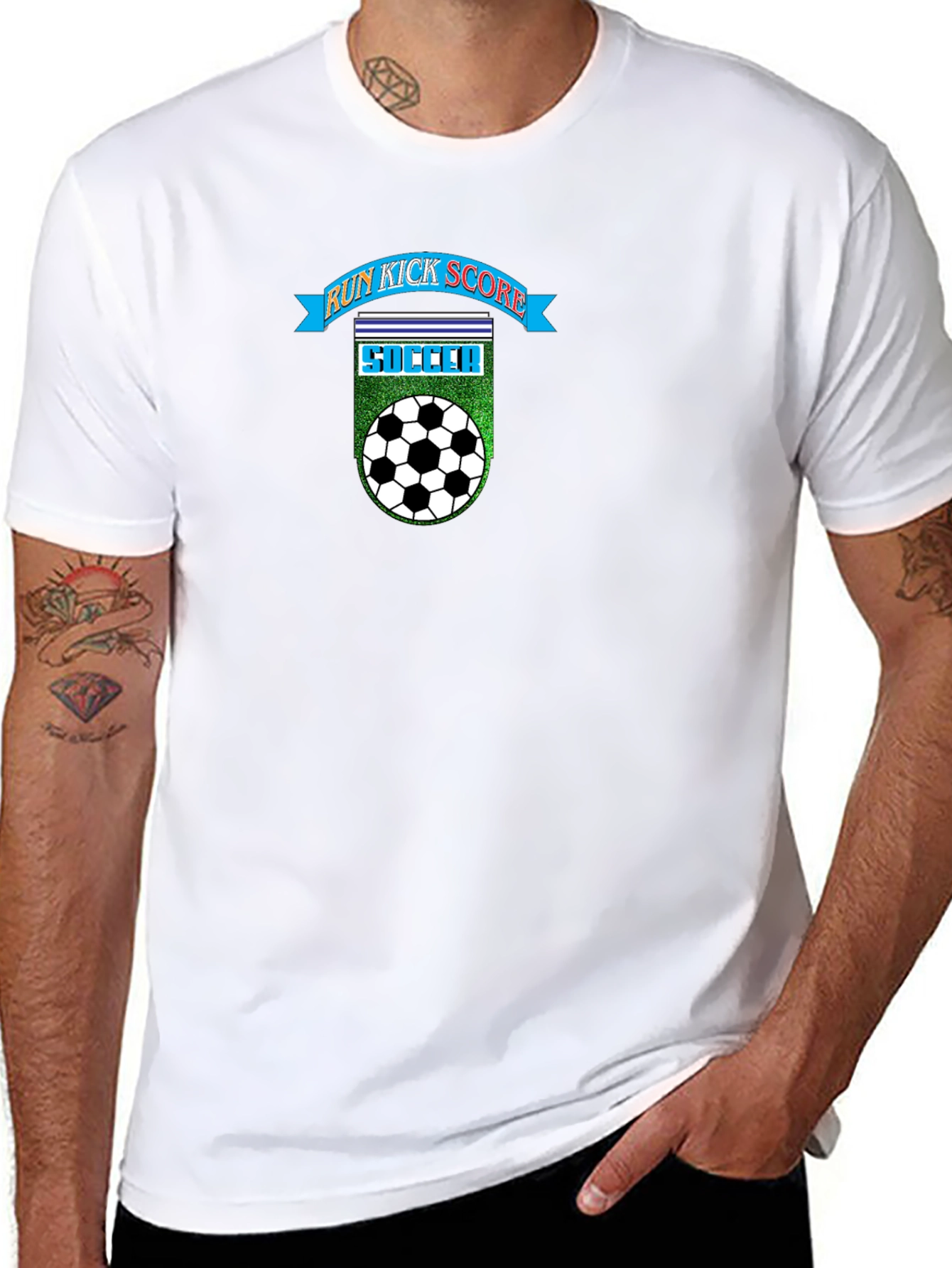 Run Kick Score Soccer T-Shirt - Black