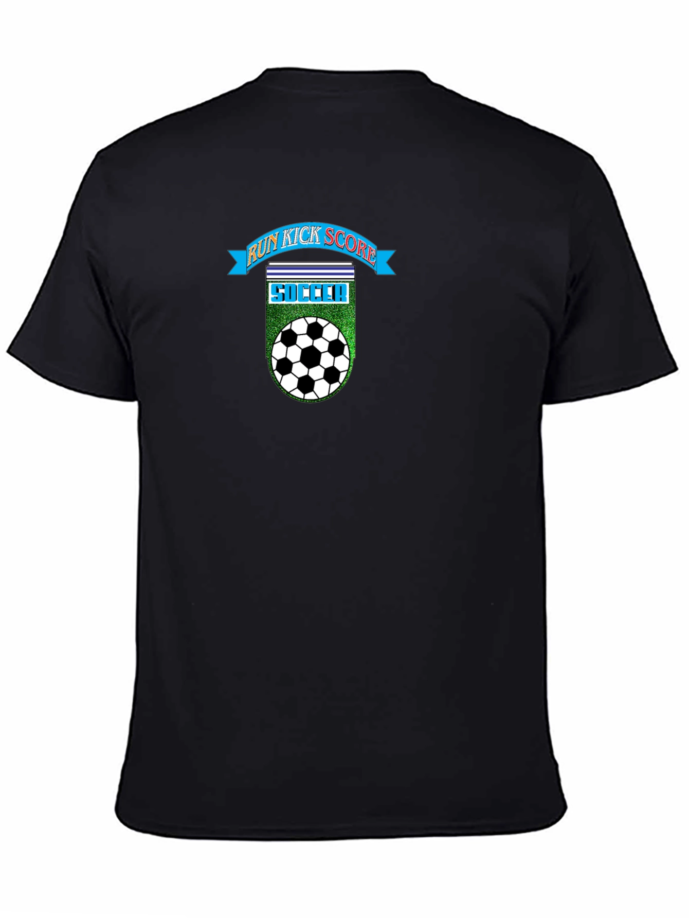 Run Kick Score Soccer T-Shirt - Black