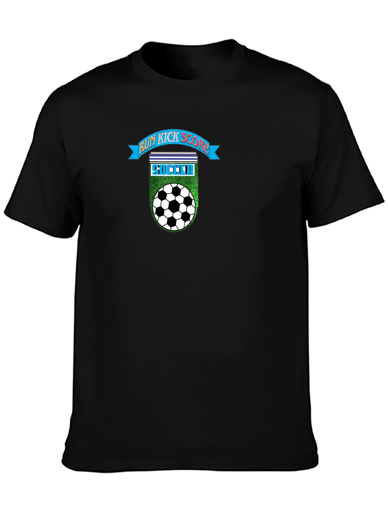 Run Kick Score Soccer T-Shirt - Black