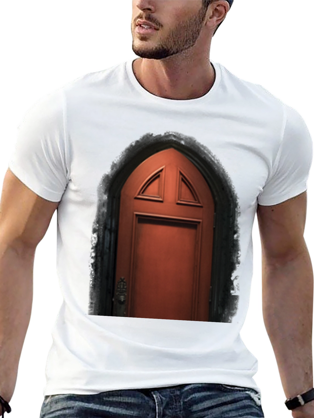 Arched Door Graphic Tee - Gothic Style T-Shirt