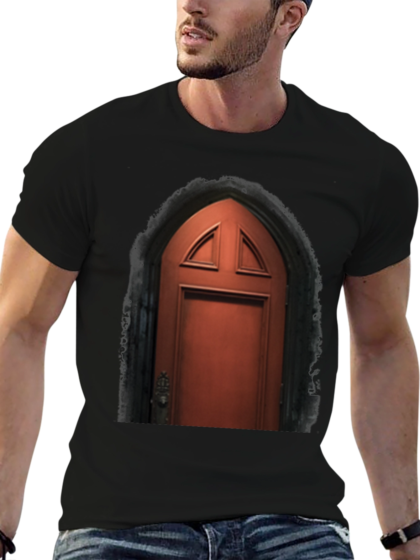 Arched Door Graphic Tee - Gothic Style T-Shirt
