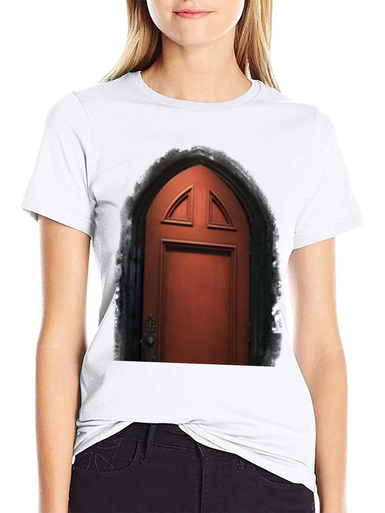 Arched Door Graphic Tee - Gothic Style T-Shirt